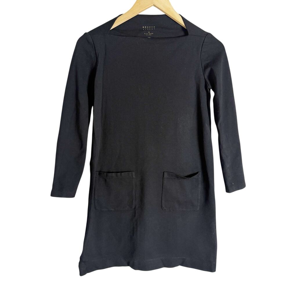 Kate Spade New York Broome Street Black Long Sleeve Tunic Mini Dress XXS